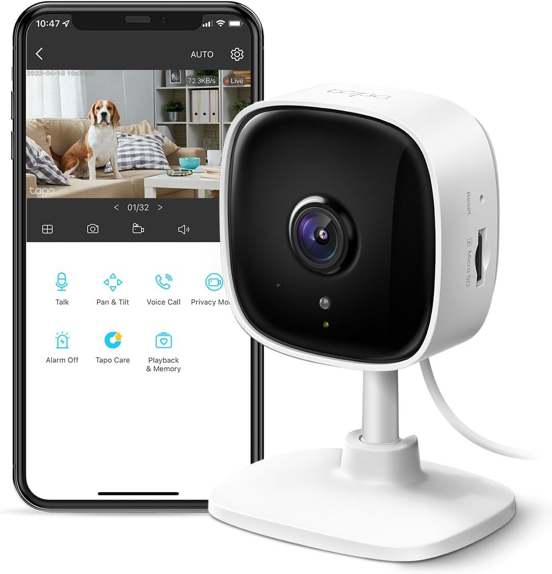 TP-Link Tapo - Cámara de seguridad interior de 1080P para monitor d...