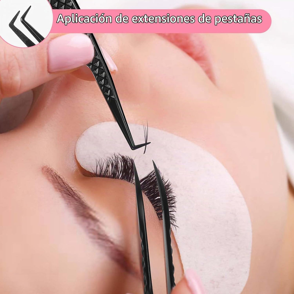 VEYES INC Pinzas de pestañas para extensiones de pestañas, pinzas d...