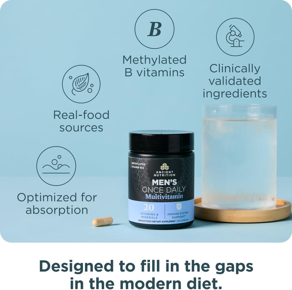 Ancient Nutrition Multivitamínico para hombres, Ancient Multi Suple...