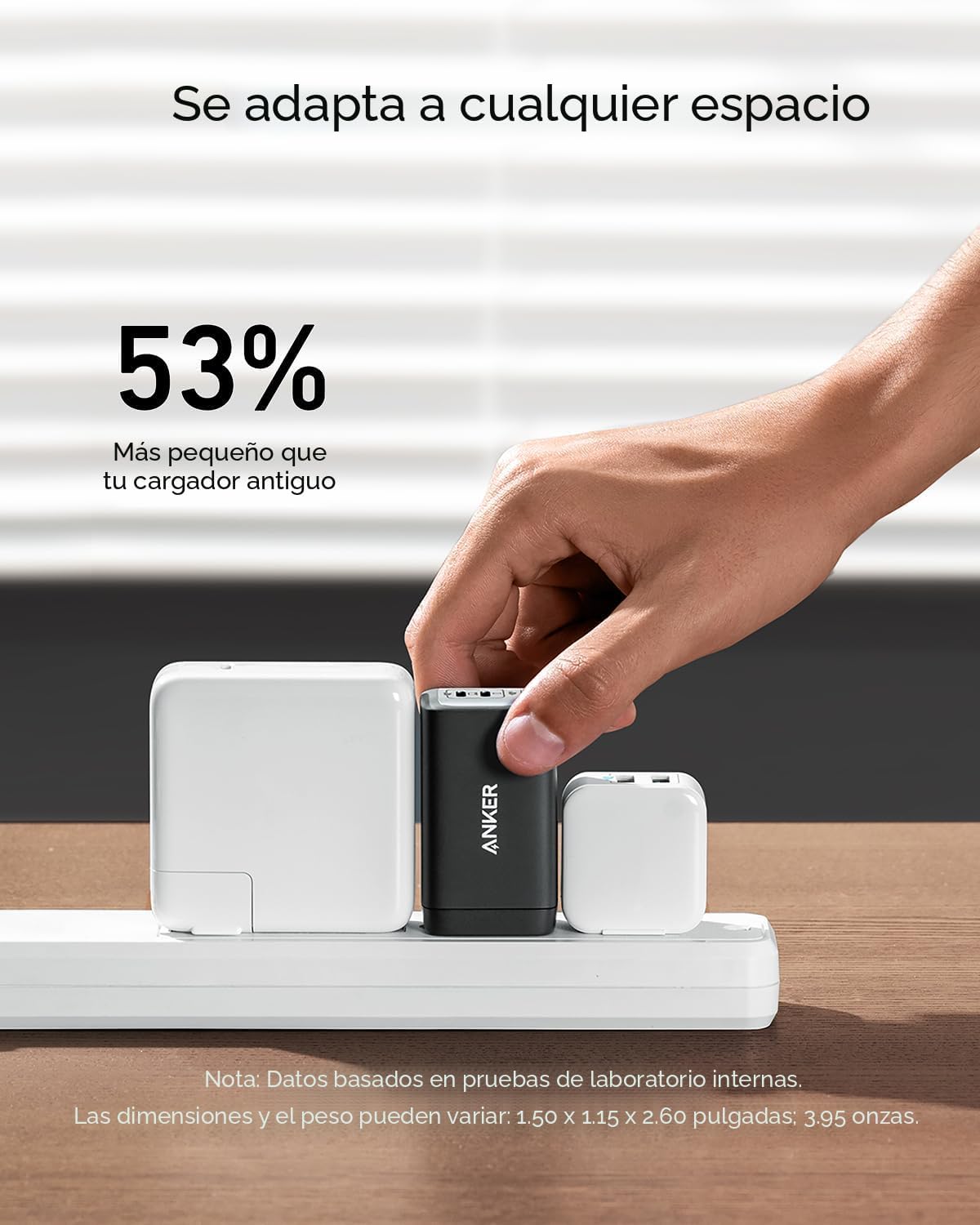 Anker Cargador 65 W 3 puertos rápido plegable USB C bloque