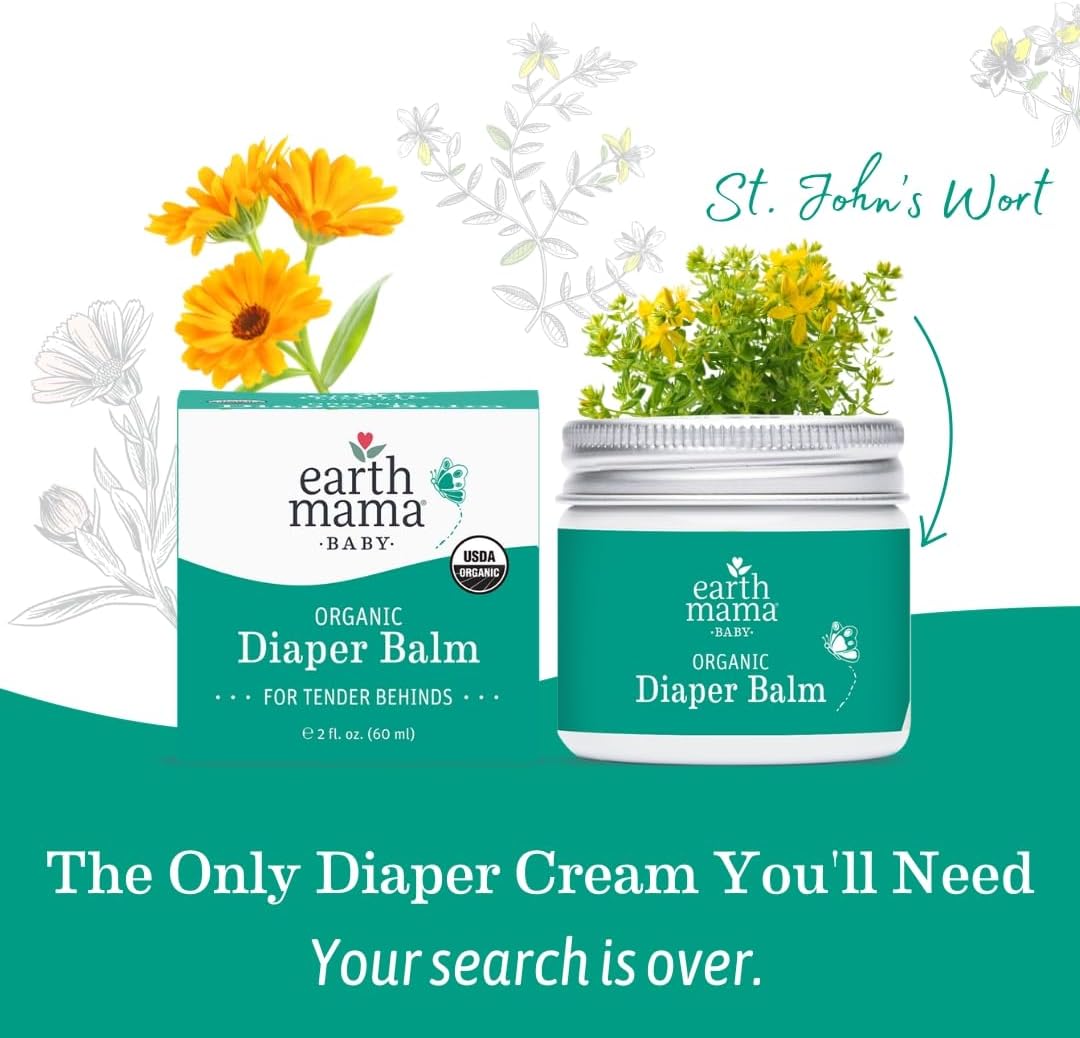 Earth Mama Bálsamo orgánico para pañales de 2 onzas | Crema de paña...