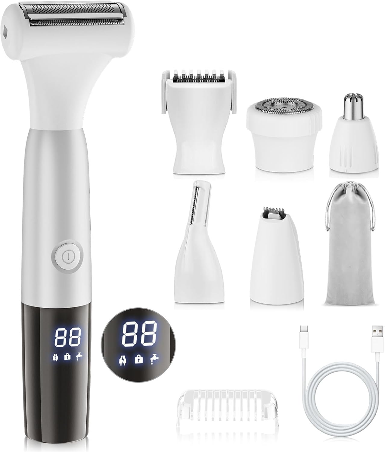 Kit de recortadora y afeitadora de bikini 6 en 1 para mujeres, reco...