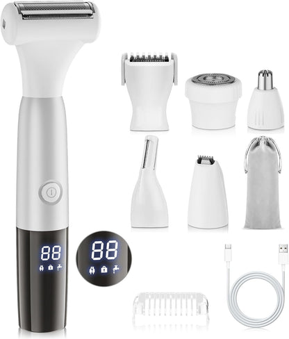 Kit de recortadora y afeitadora de bikini 6 en 1 para mujeres, reco...
