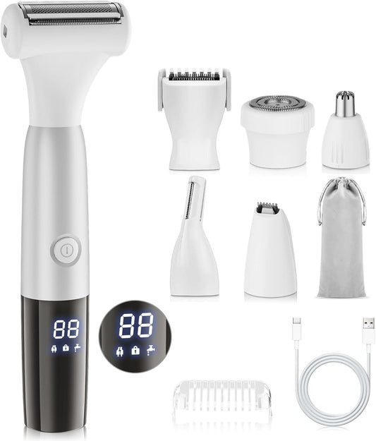 Kit de recortadora y afeitadora de bikini 6 en 1 para mujeres, reco...