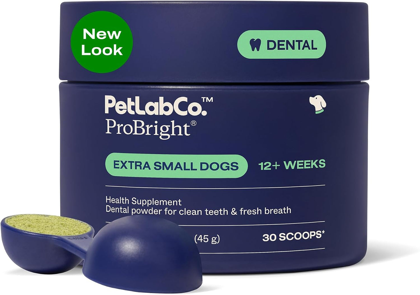 PetLab Co. ProBright Polvo Dental - Refrescante del Aliento para Pe...