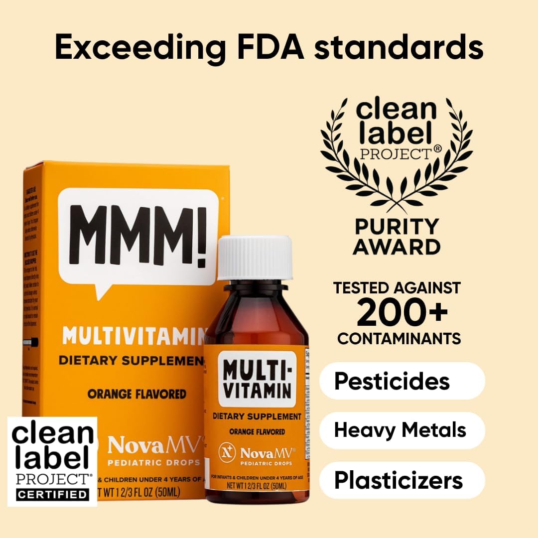 Suplemento multivitamínico de 1.7 fl oz para bebés y niños, de NovaMV