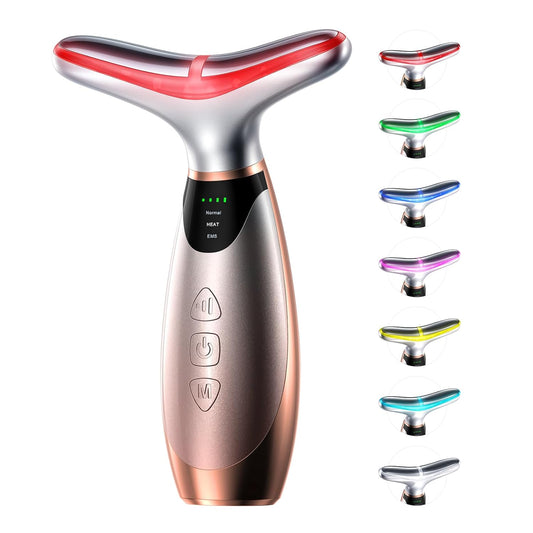 Pedete Masajeador Facial, Terapia de Luz Roja de 7 Colores para Ros...
