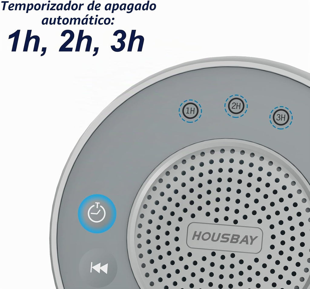 HOUSBAY Máquina de sonido Ruido blanco para dormir, gris | 31 sonid...