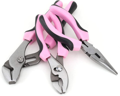 FASTPRO Juego de herramientas rosa, 220 piezas Lady's Home Repa...