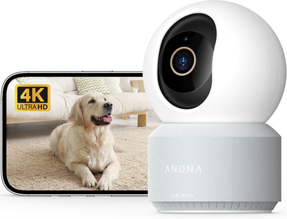 Anona cámara Pano 4K UHD para interiores, cámara de seguridad para...