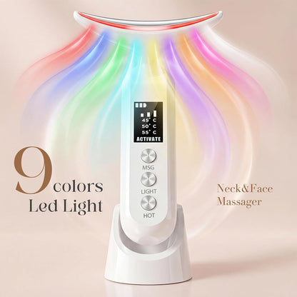 Masajeador facial con luz LED: dispositivo facial de 9 colores - Va...