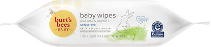 Burt's Bees Baby toallitas sin cloro, 72 unidades. El embalaje puede variar.