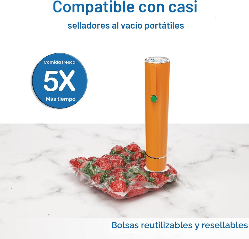 40 bolsas selladoras al vacío para alimentos con válvula de aire, b...