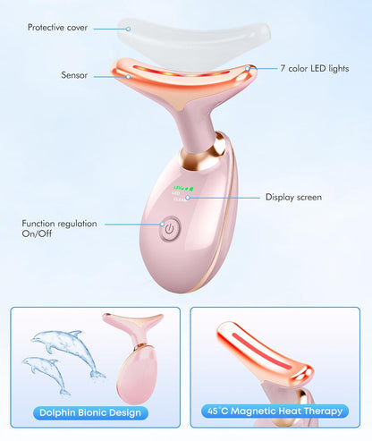 SDKWDH Terapia de Luz Roja para Cara y Cuello, Herramienta de Masaj...