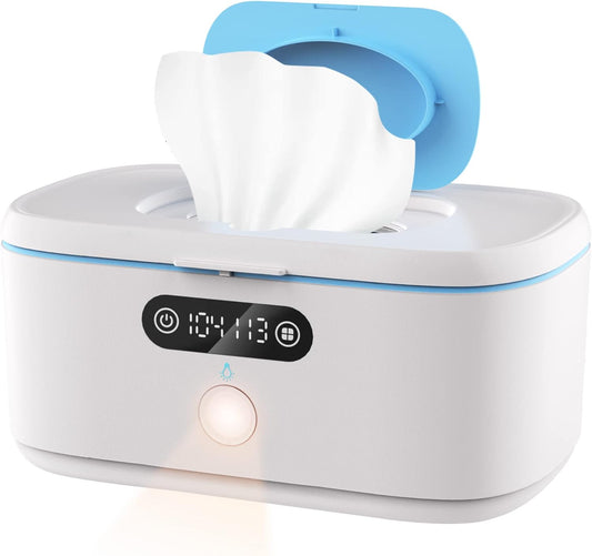 Bellababy Calentador de Toallitas para Vehículo y Uso Doméstico, Dispensador de Toallitas Húmedas para Bebés y Calentador de Pañales con Luz Nocturna, Pantalla de Temperatura, Sin Necesidad de Agua y