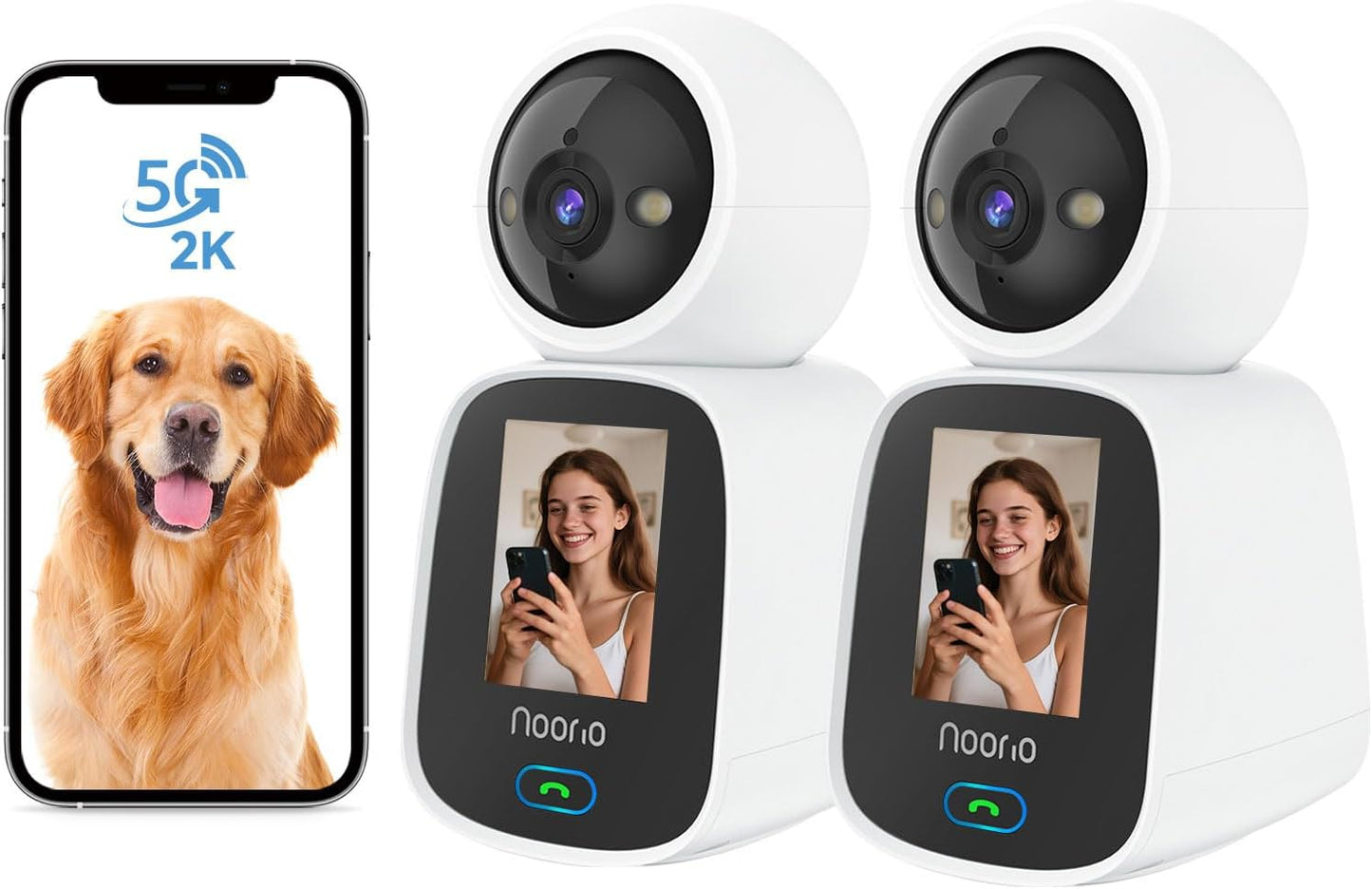 Noorio 5G Cámara de videollamada bidireccional, cámara para mascota...