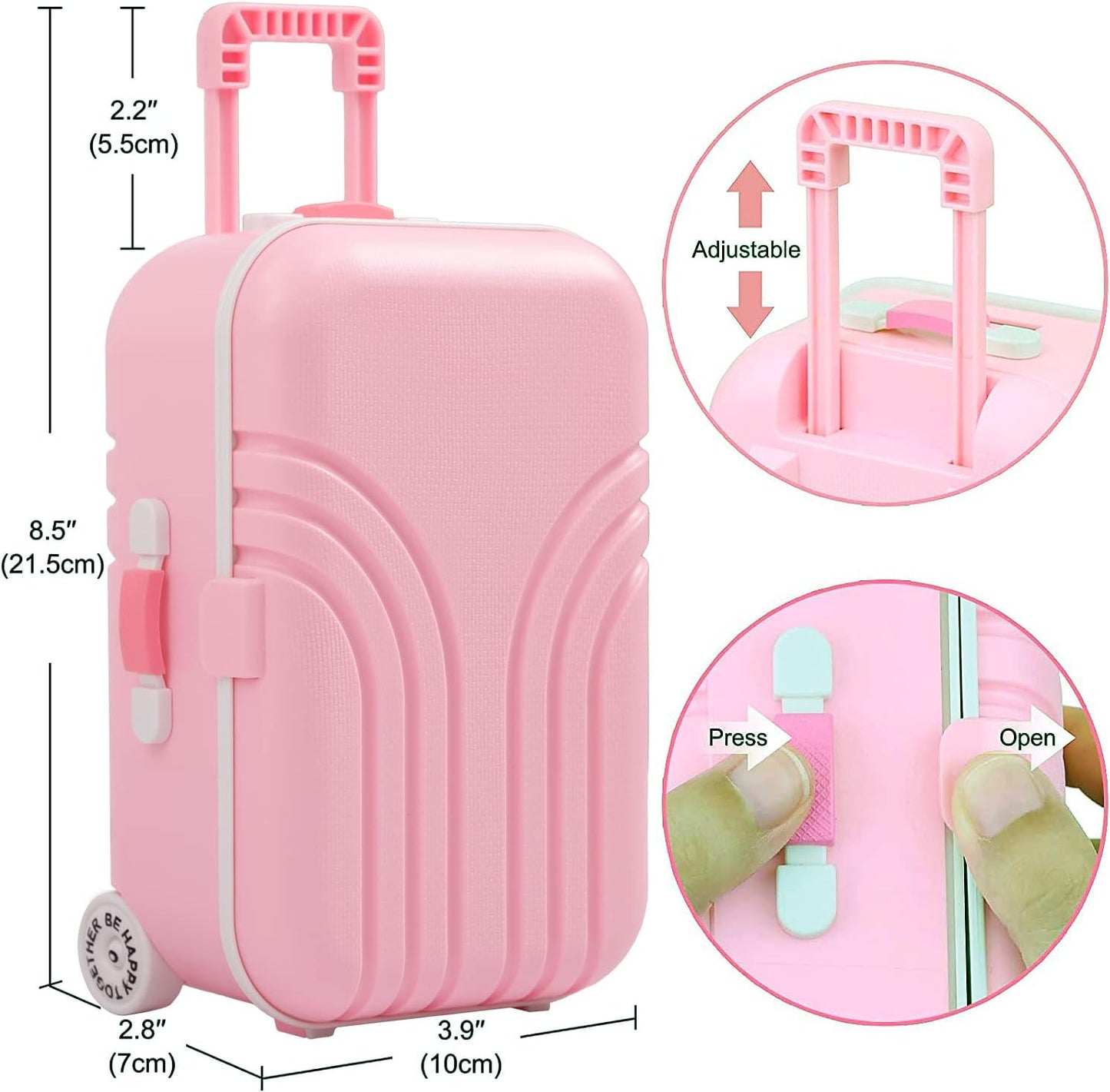 Windolls Maleta para muñecas de 18 pulgadas, accesorios de viaje, a...