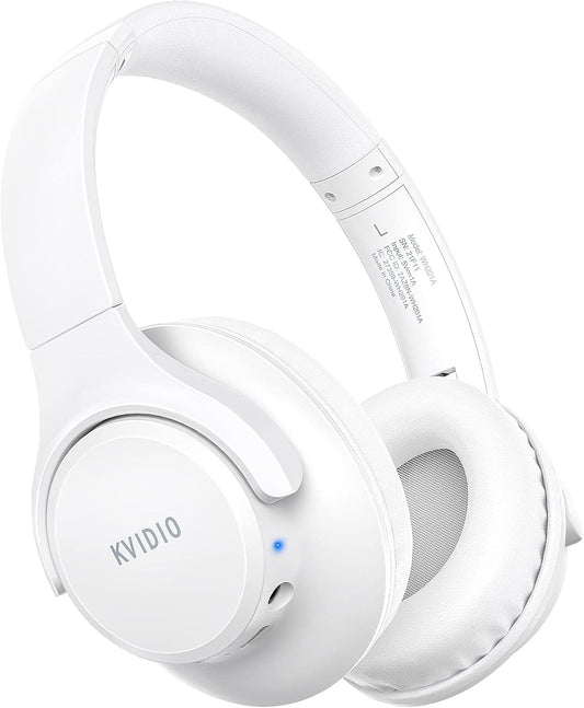 KVIDIO Auriculares Bluetooth sobre la oreja, 65 horas de reproducci...