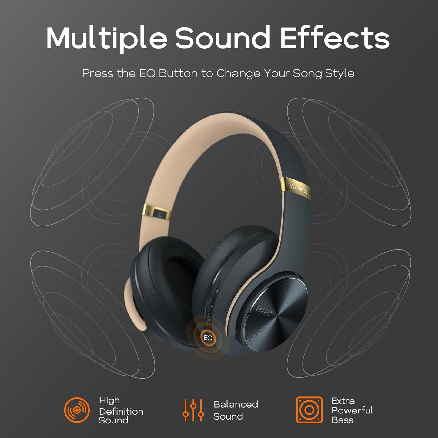 DOQAUS Auriculares Bluetooth inalámbricos, 52 horas de reproducción...
