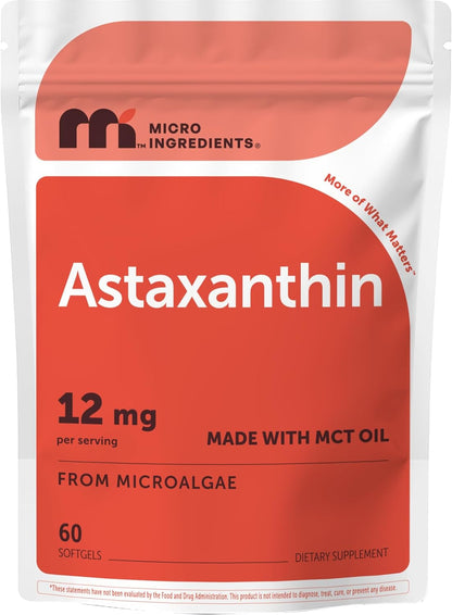Micro Ingredients Astaxantina 12 mg, 60 cápsulas blandas | Suplemen...