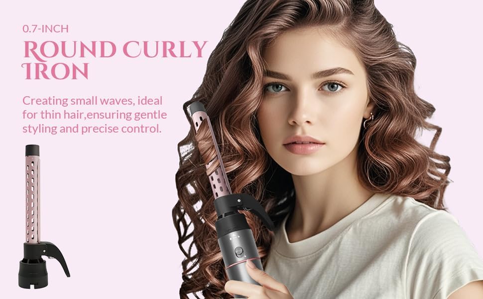 Juego de cepillo secador de pelo con iones negativos 5 en 1, cepillo secador de pelo con aire caliente con múltiples longitudes adecuado para diversas necesidades para rizar el cabello, 3