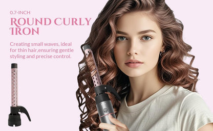 Juego de cepillo secador de pelo con iones negativos 5 en 1, cepillo secador de pelo con aire caliente con múltiples longitudes adecuado para diversas necesidades para rizar el cabello, 3