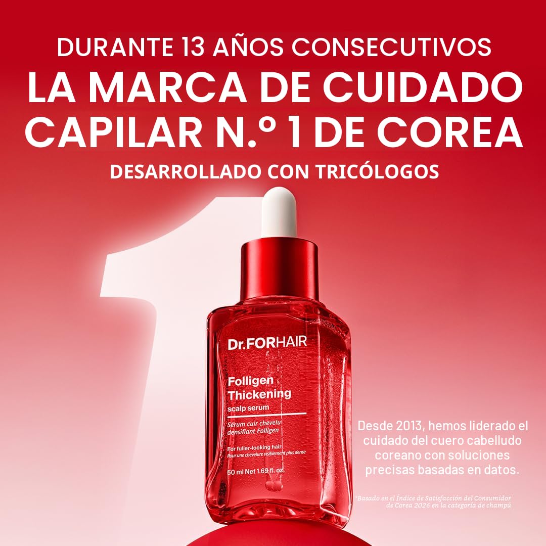 Dr.FORHAIR Folligen - Suero espesante para el cuero cabelludo, 1.7...