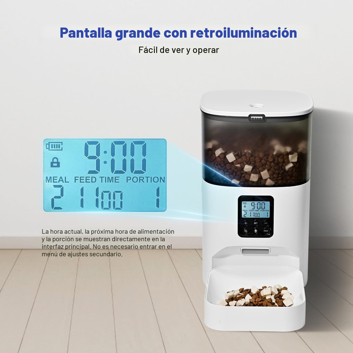 ANDOLL HOME Comedero automático para gatos, dispensador de comida p...