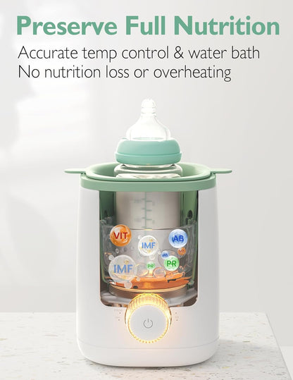 Momcozy Calentador de biberones para leche materna, alimentos de fórmula de leche materna, nutrientes más completos conservados, calor rápido, luz nocturna para lactancia nocturna, fácil de usar con