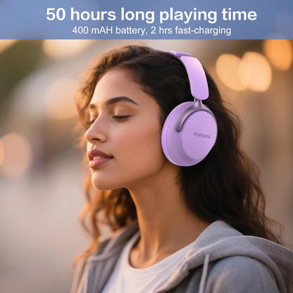 RORSOU B8 Bluetooth Headphones Over Ear, 6 EQ Music Modes and 50H P...