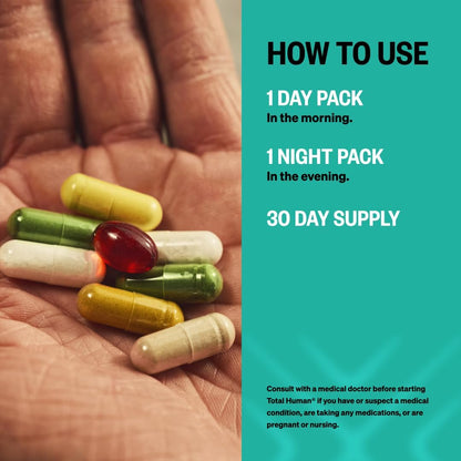 ONNIT Total Human - Paquetes diarios de vitaminas para hombres y mu...
