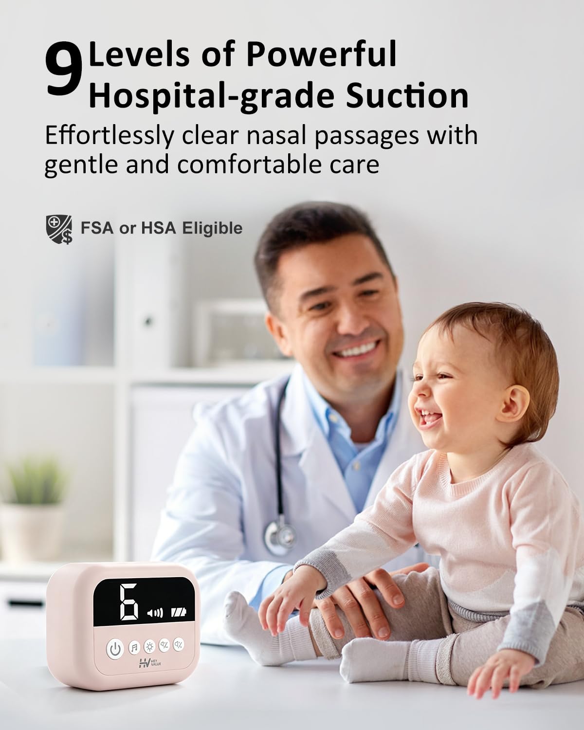 HEYVALUE Aspirador Nasal para Bebé, Succionador de Nariz de Grado H...