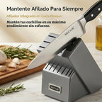 McCook Juego de cuchillos de cocina afilados con afilador incorpora...