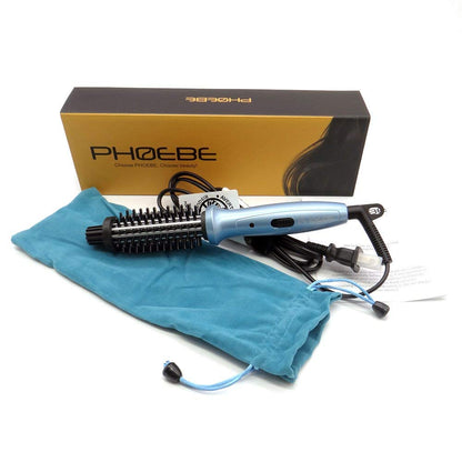 Mini rizador PHOEBE de 3/4 pulgadas de doble voltaje de cerámica turmalina iónico con bolsa de viaje para Europa, profesional, viaje para cabello corto