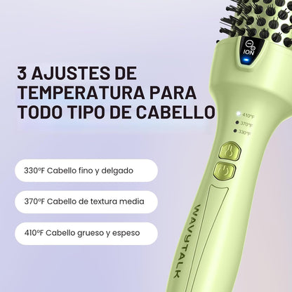Wavytalk Cepillo térmico, cepillo redondo iónico de 1.5 pulgadas Bl...