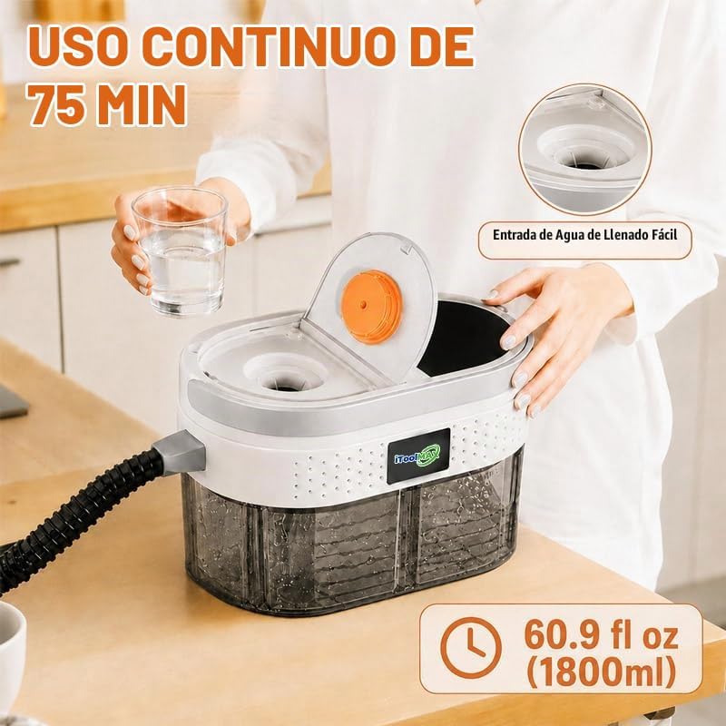 Limpiador a vapor, vaporizador ajustable de 3 niveles para limpieza...