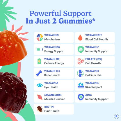 FIRST DAY Multivitamin para mujeres - Gomitas multivitamínicas diar...