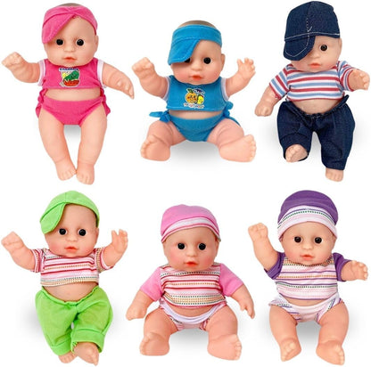 Liberty Imports Paquete de 6 muñecas de bebé, lindas muñecas infant...