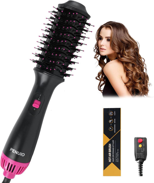 Cepillo Secador de Pelo, Secador de Pelo con Cepillo 4 en 1, Estilo con Aire Caliente, Cepillo para Secado y Volumización con Tecnología Iónica | Barril Ovalado de Titanio | Secado con Soplado