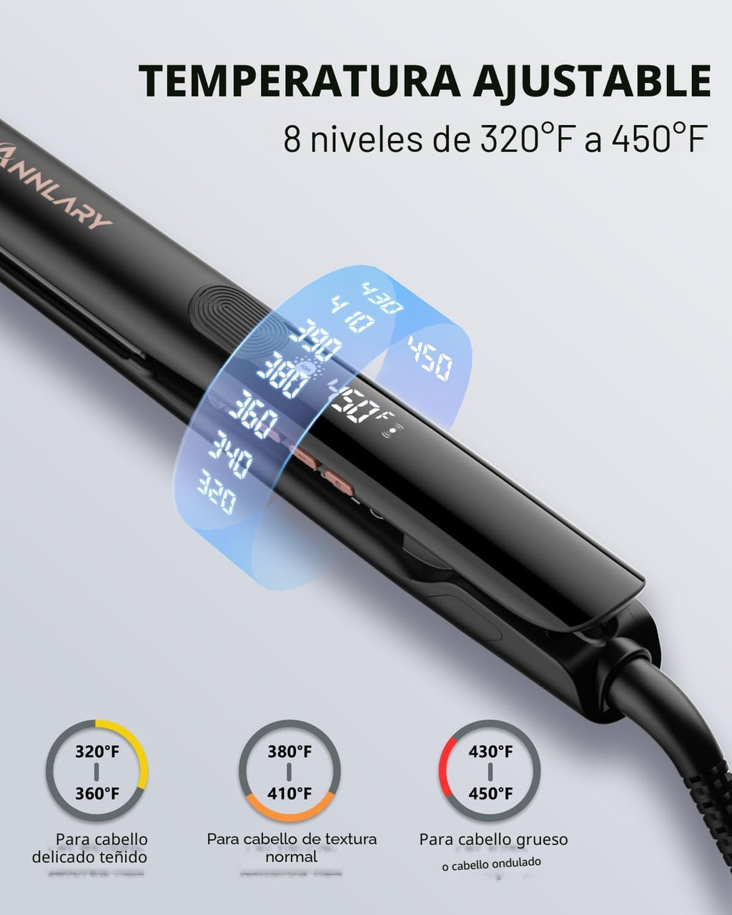 Annlary - Plancha de pelo alisadora de 1 pulgada y rizador de pelo...