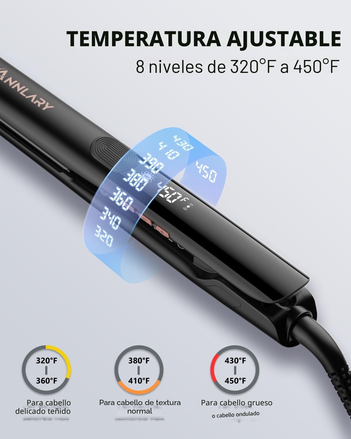 Annlary - Plancha de pelo alisadora de 1 pulgada y rizador de pelo...