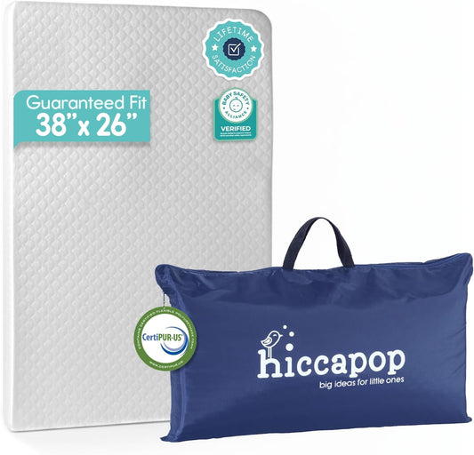 hiccapop Pack and Play - Cubrecolchón (38 x 26 x 1.25 pulgadas), al...
