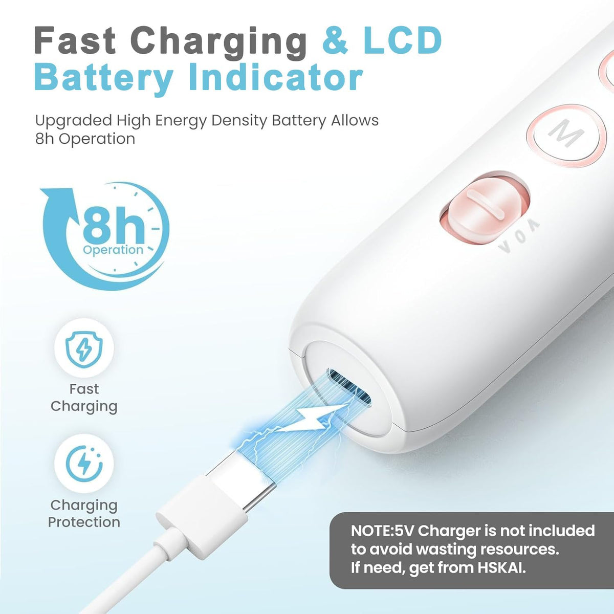 HSKAI - Taladro eléctrico de uñas, amoladora de uñas inalámbrica pa...