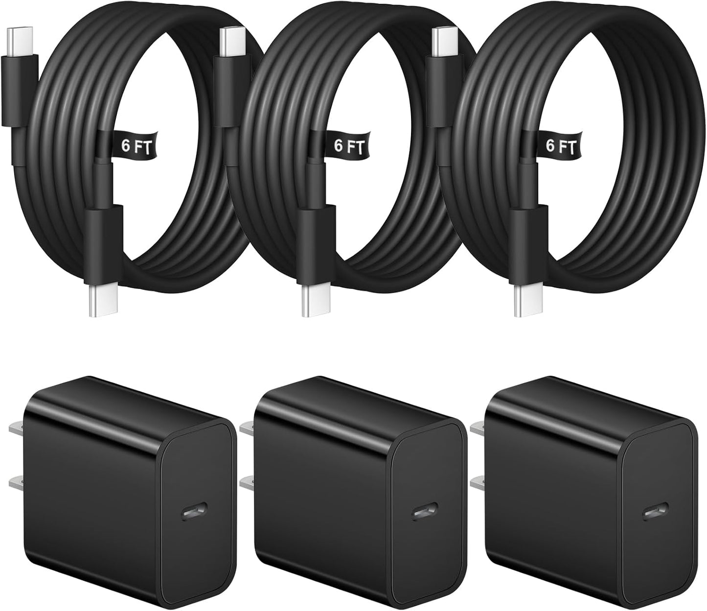 Cargador de carga rápida para iPhone 17, 16, 15, paquete de 3 carga...