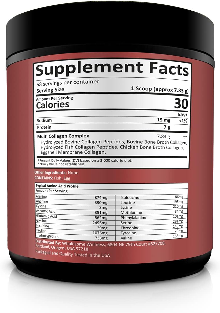 Polvo de proteína de colágeno múltiple hidrolizado (tipo I II III V...
