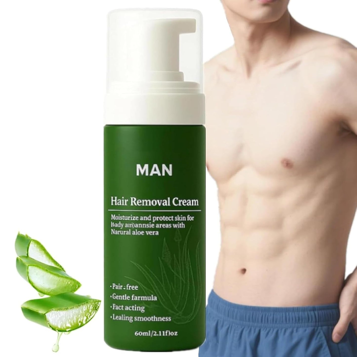 Depilación masculina, depilación, rápida y suave para la cara, cuer...