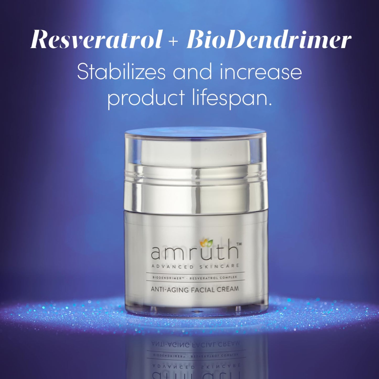 Amruth Resveratrol Crema facial antienvejecimiento diaria, tarro de...