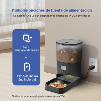 Comedero automático para gatos, dispensador de comida para gatos co...
