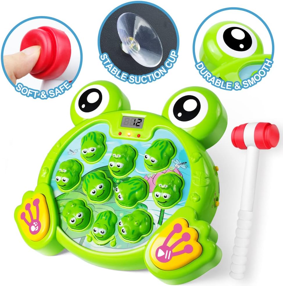 YEEBAY - Juego de aplasta a la rana con 2 martillos, juguete de apr...