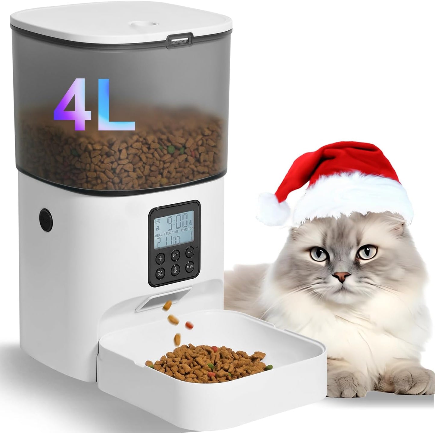 ANDOLL HOME Comedero automático para gatos, dispensador de comida p...